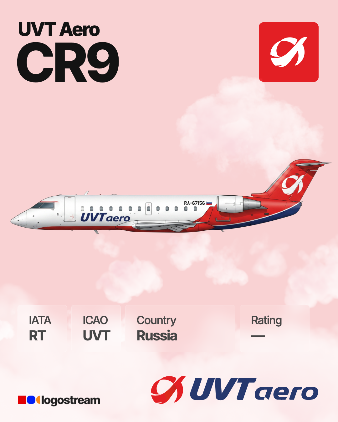 UVT Aero aircraft livery – UVT airline logo on aircraft