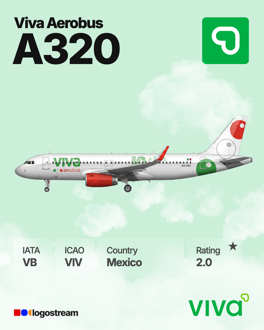 Viva (airline) (VIV) Aircraft Livery – Airline Logo API Viva (airline) aircraft livery – VIV airline logo on aircraft