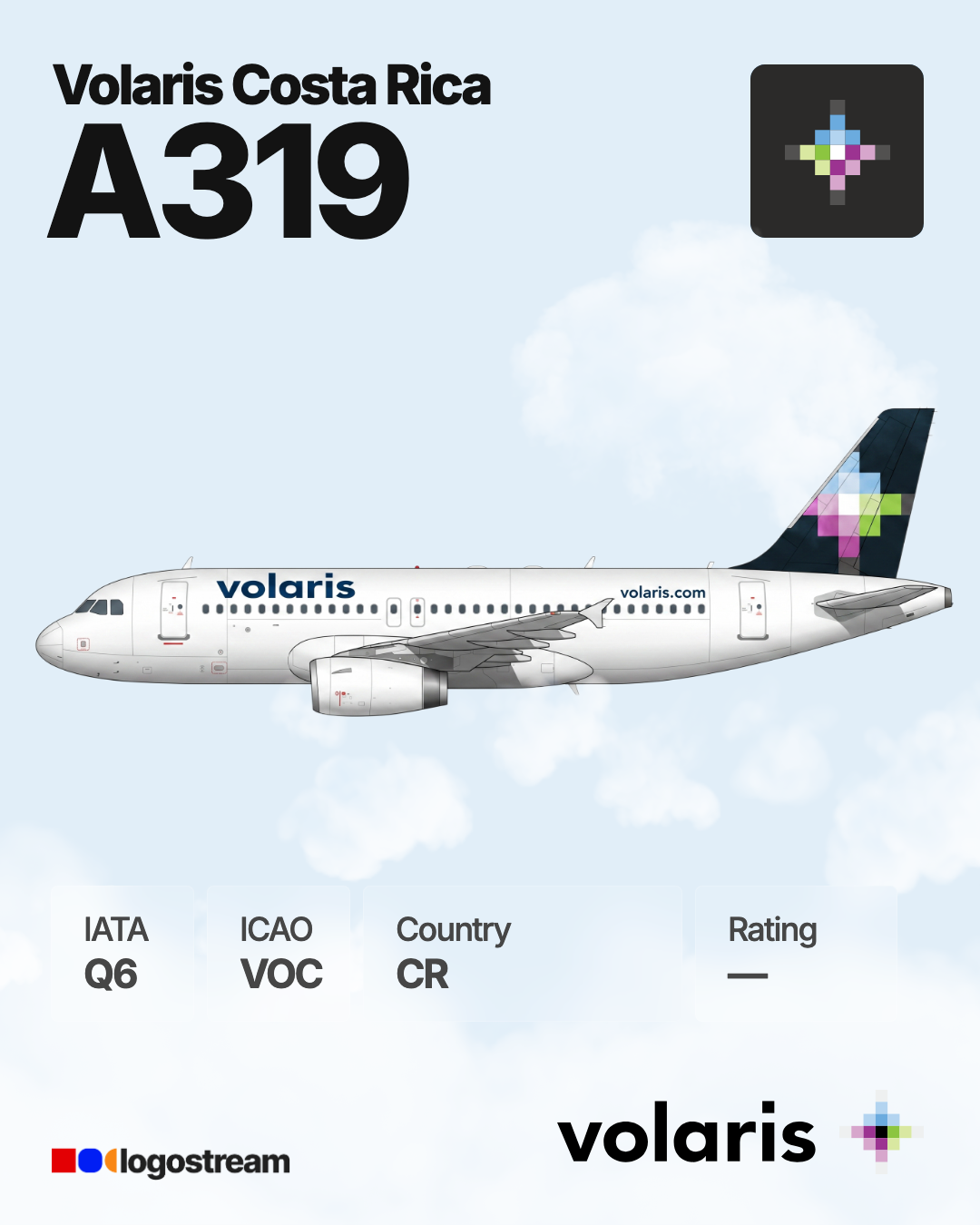 Volaris Costa Rica (VOC) Aircraft Livery – Airline Logo API Volaris Costa Rica aircraft livery – VOC airline logo on aircraft