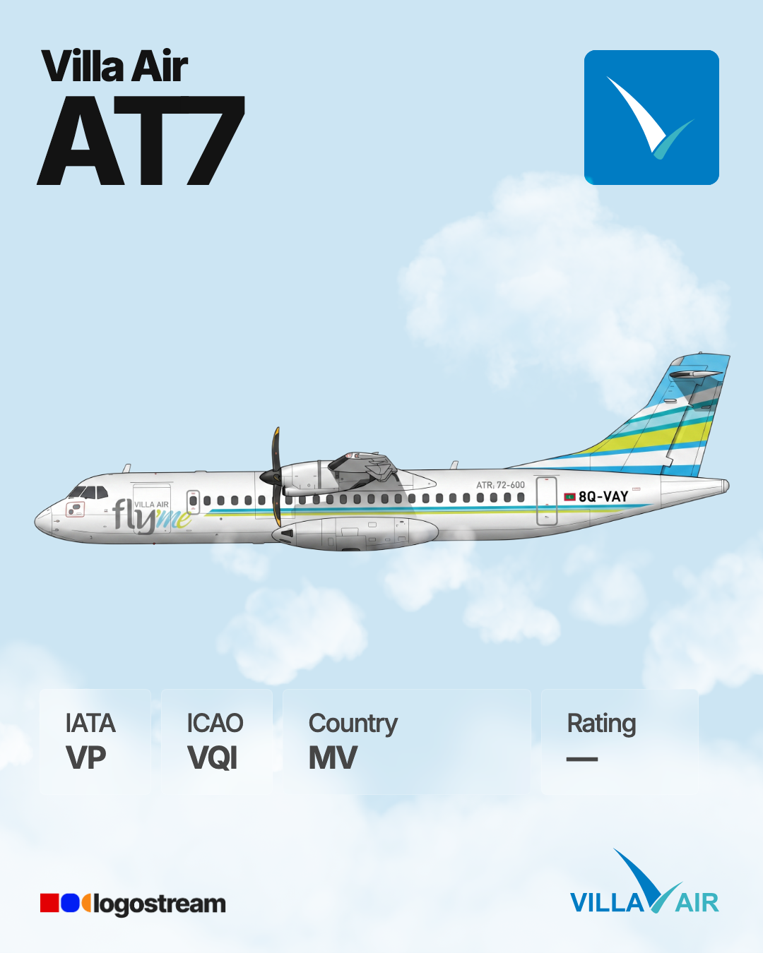 Villa Air aircraft livery – VQI airline logo on aircraft