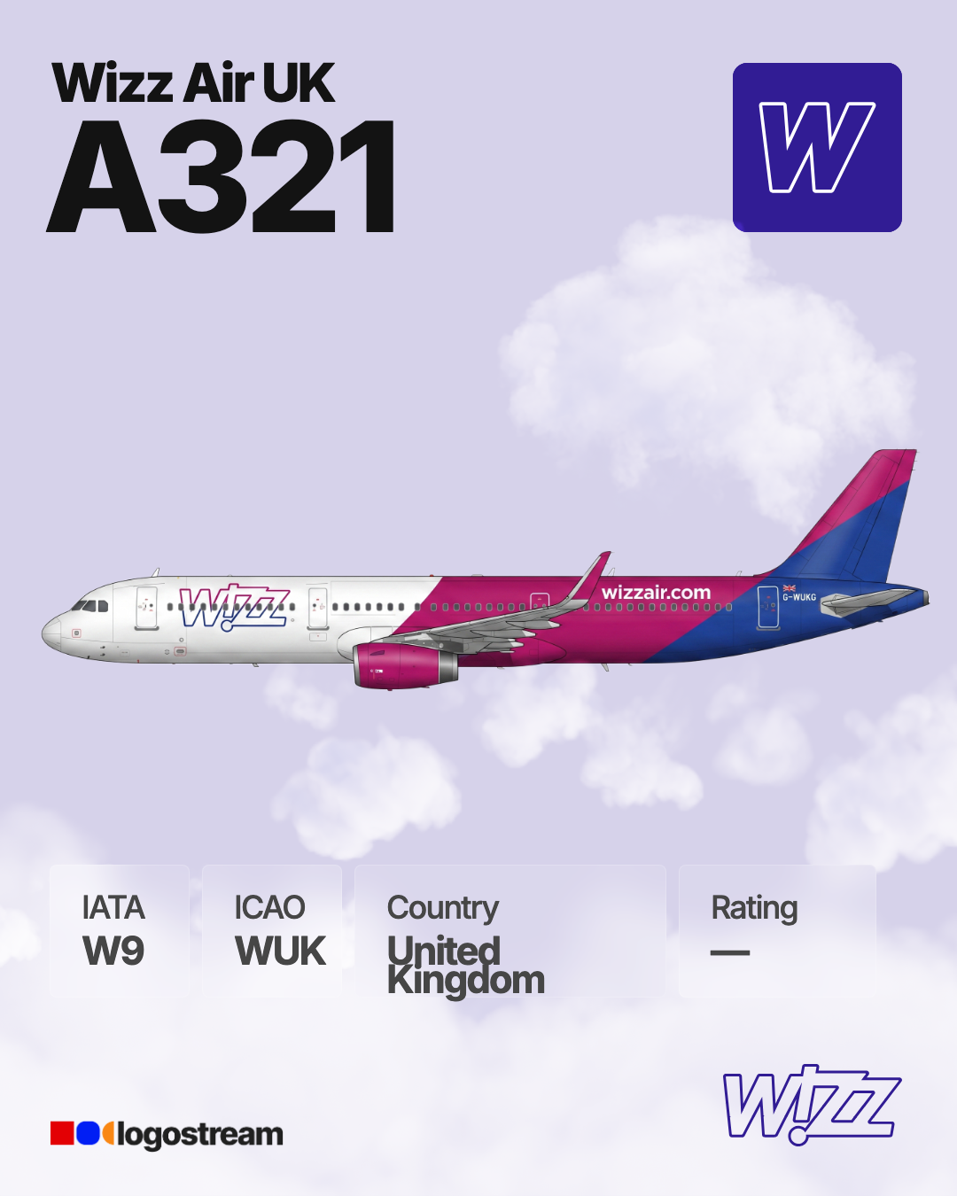 Wizz Air UK aircraft livery – WUK airline logo on aircraft