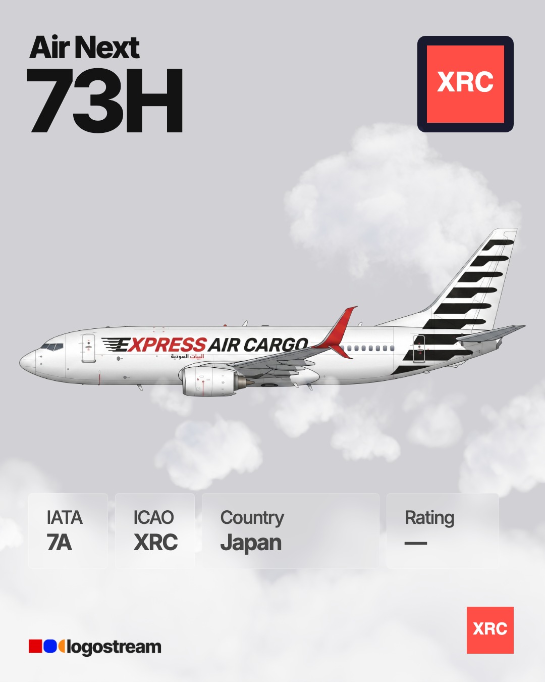 Express Air Cargo aircraft livery – XRC airline logo on aircraft